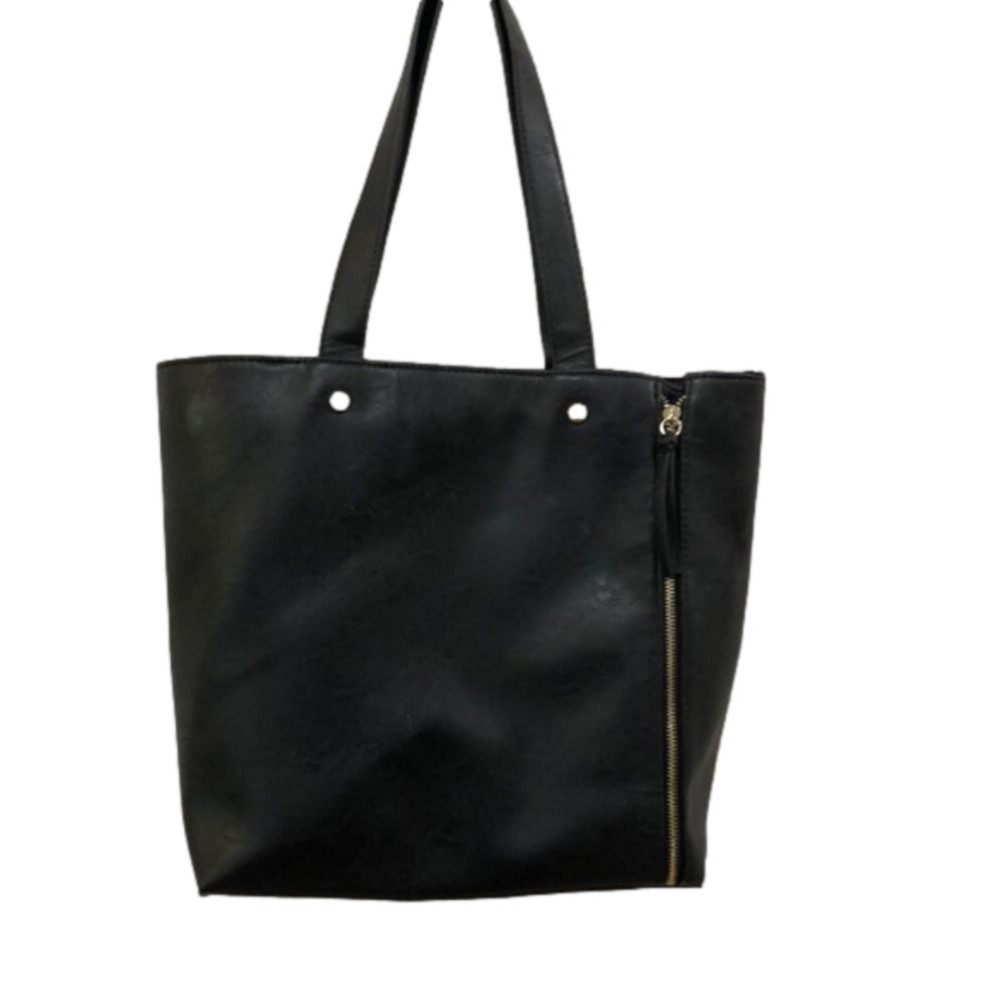 Black leather tote from Neiman Marcus.